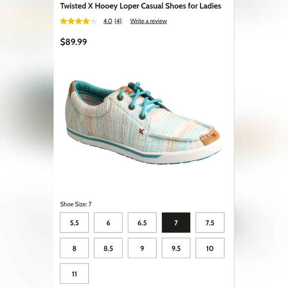 TWISTED X | HOOEY LOPER MOC TOE LACED CANVAS SNEAKERS - Picture 14 of 16